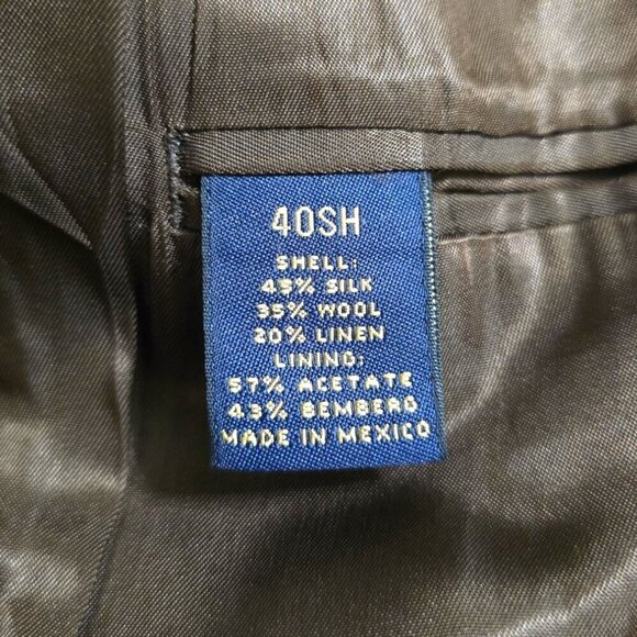 Brooks Brothers 346 Tan Houndstooth Silk Wool Linen Single Breasted Blaz… - Picture 10 of 12